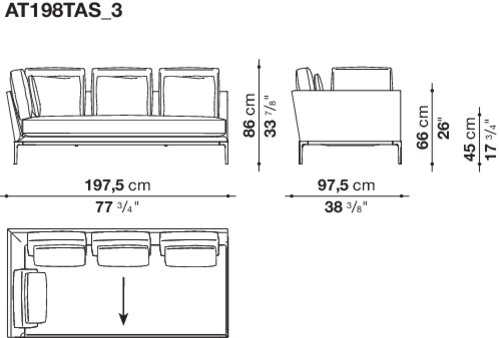 B&B Italia 1992年カタログ Togo Baisity Eunice - Product Drawings & Images - Library - Maxalto