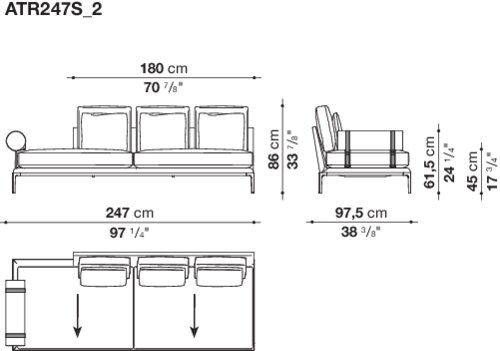 B&B Italia 1992年カタログ Togo Baisity B&B Italia 1992年カタログ Togo Baisity ÉDOUARD 沙发By B&B